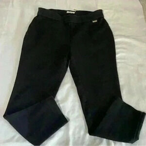 Calvin Klein Pants Womens Plus Size 0X High Rise Cropped  Straight Pull On Black